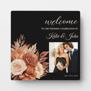 Plaque Photo Elégance d'automne de l'aquarelle Mariage-