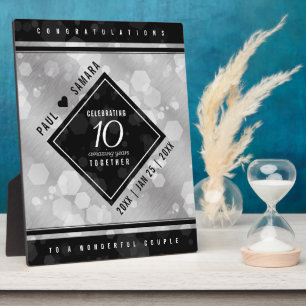Plaque Photo Elegant 10th Tin Wedding Anniversary