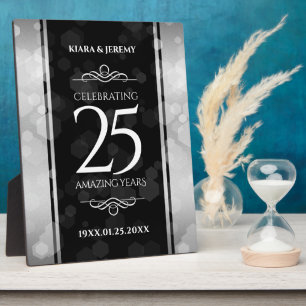 Plaque Photo Elegant 25th Silver Wedding Anniversary
