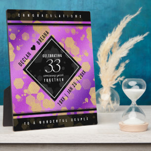 Plaque Photo Élégant 33e Anniversaire de Mariage Améthyste