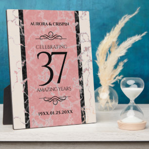 Plaque Photo Élégant 37e anniversaire du Mariage Alabaster
