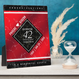 Plaque Photo Élégant 42e anniversaire du Mariage Jasper