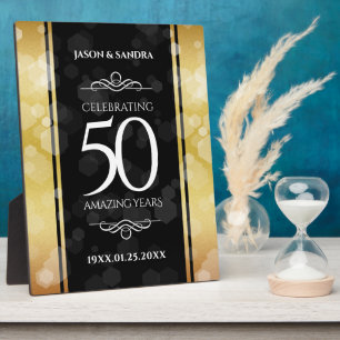 Plaque Photo Élégant 50e anniversaire de Mariage d'or