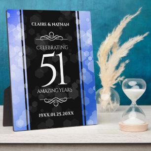 Plaque Photo Élégant 51e anniversaire de Mariage Sapphire