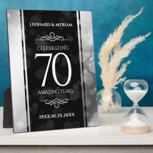 Plaque Photo Élégant 70e anniversaire de Mariage Platinum