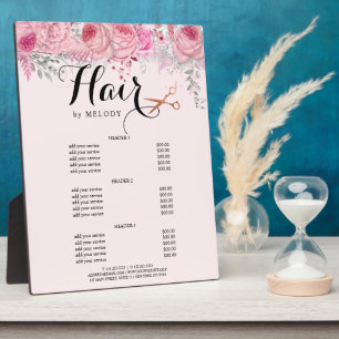 Plaque Photo Elégant ciseaux d'or rose cervices coiffeur