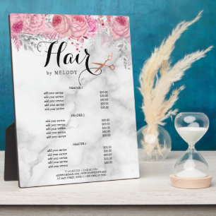 Plaque Photo Elégant ciseaux d'or rose cervices coiffeur