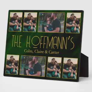 Plaque Photo Elégant Emerald Green Gold Frames 8 Photo famille