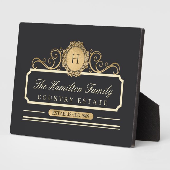 Plaque Photo Elégant Famille Accueil Or (Côté)