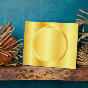Plaque Photo Elegant Gold Look personnalisé Ajouter votre monog