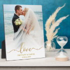 Elégant Gold Script Love Mariage Photo