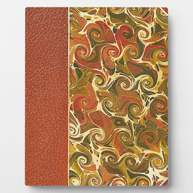 Plaque Photo Élégant livre d'antiquités, Motif de swirl orné (Devant)