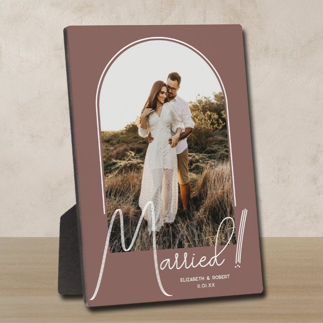 Plaque Photo Élégant Mariage Arc Rose photo Taupe (Créateur téléchargé)
