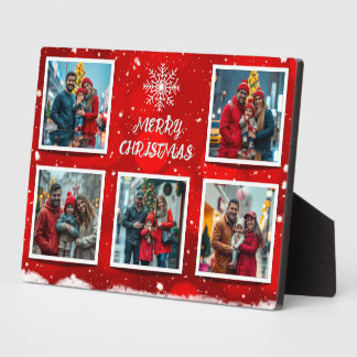 Plaque Photo Elegant Modern Christmas Family Photo Design
