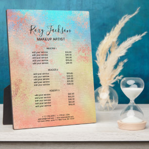 Plaque Photo Elégant rose de maquillage d'aquarelle or