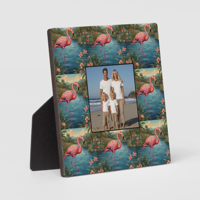 Plaque Photo Élégant rose flamand tropical paradis photo (Recto)