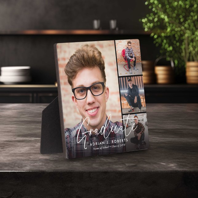 Plaque Photo Élégant Script Diplômé 4 garde-photos (Créateur téléchargé)