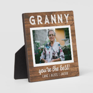 Plaque Photo Elégant Simple Rustique Bois Granny Photo personna