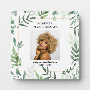 Plaque Photo Elegant Watercolor Greenery Framed Photo