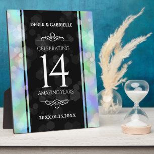 Plaque Photo Élégante 14ème anniversaire du Mariage Opal