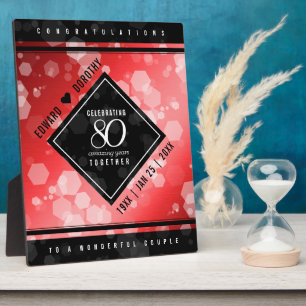 Plaque Photo Elégante 80ème anniversaire du Mariage de Ruby