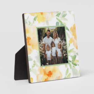 Plaque Photo Elégante aquarelle jaune orange photo florale