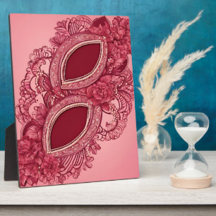 Plaque Photo Élégante art numérique rose poudré orné de dentell