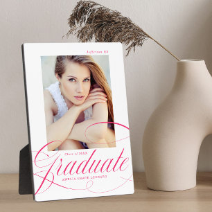 Plaque Photo Élégante Calligraphie rose chaud