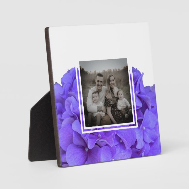Plaque Photo Elégante lavande violette lilas hydrangées florale (Recto)