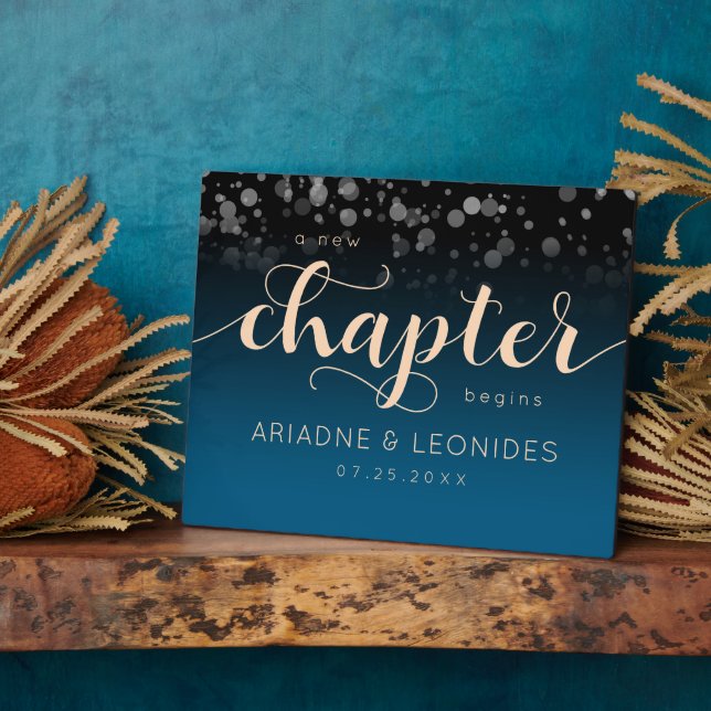 Plaque Photo Elégante Pêche Océanique Bleu Mariage Un Nouveau C (Côté)