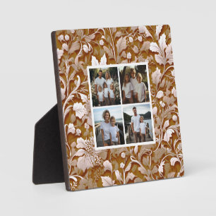 Plaque Photo Élégante vintage terre cuite boho fleurie