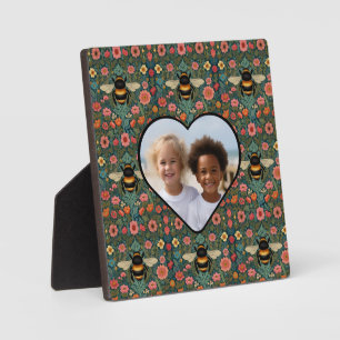 Plaque Photo Élégantes fleurs printanières boho rétro d'abeille