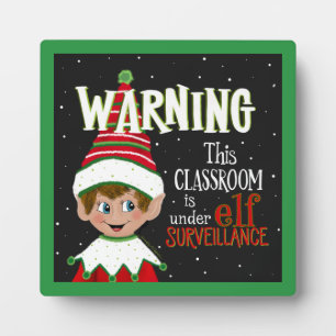 Plaque Photo Elf de surveillance en classe mignonne