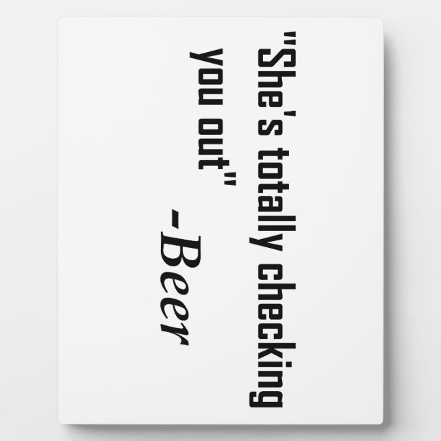 Plaque Photo "Elle vous regarde complètement" - Bière (Devant)