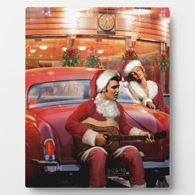 Plaque Photo Elvis et Marilyn Christmas (Devant)