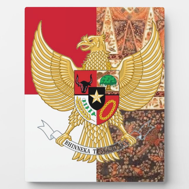 Plaque Photo Emblème d'Indonésie - Drapeau Garuda Pancasila Bat (Devant)