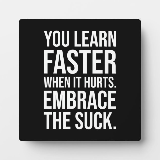 Plaque Photo Embrassez La Chance, Gymnase, Hustle, Succès, Moti (Devant)