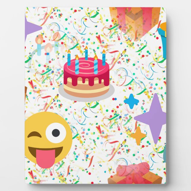 Plaque Photo emoji anniversaire heureux (Devant)