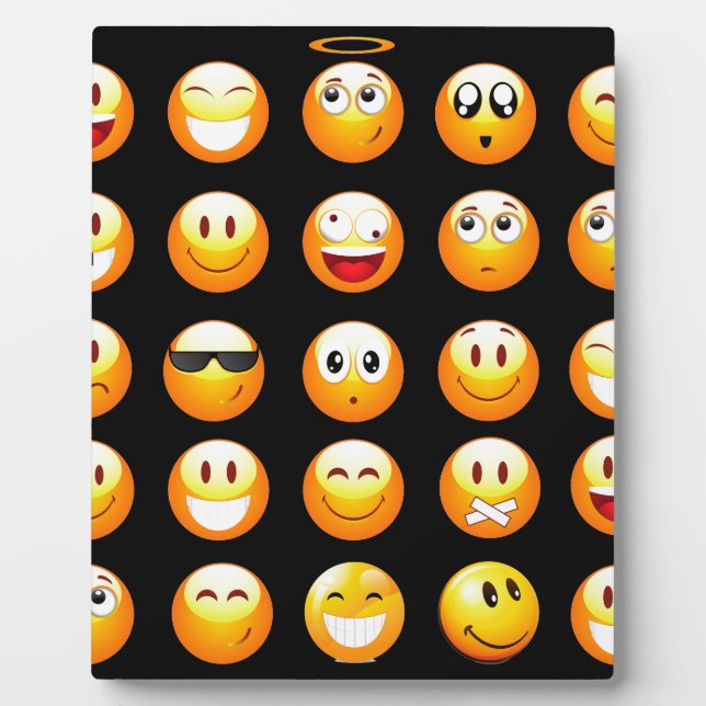 Plaque Photo emojis noirs (Devant)