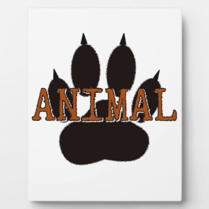 Plaque Photo Empreinte de patte d'animal noir