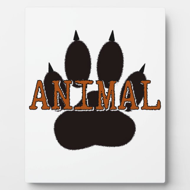 Plaque Photo Empreinte de patte d'animal noir (Devant)
