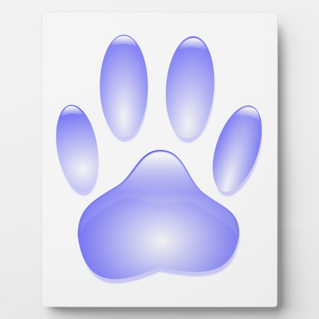 Plaque Photo Empreinte de patte de chien de verre (Devant)