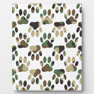 Plaque Photo Empreinte de patte de chien Motif Camo