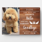 Plaque Photo Empreintes de Patte En Mémoire Amoure