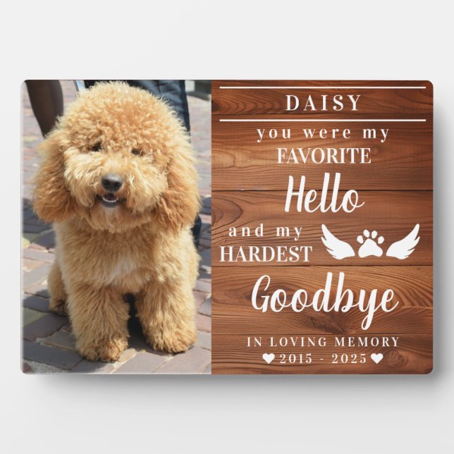 Plaque Photo Empreintes de Patte en Mémoire de l'A (Devant)