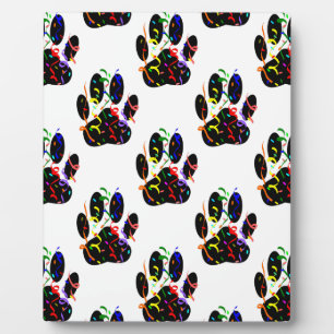 Plaque Photo Empreintes de pattes Confetti Et Motif Party Strea
