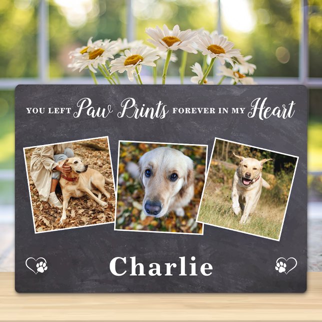 Plaque Photo Empreintes de pattes Personnalisé 3 Photo Dog Pet  (Créateur téléchargé)
