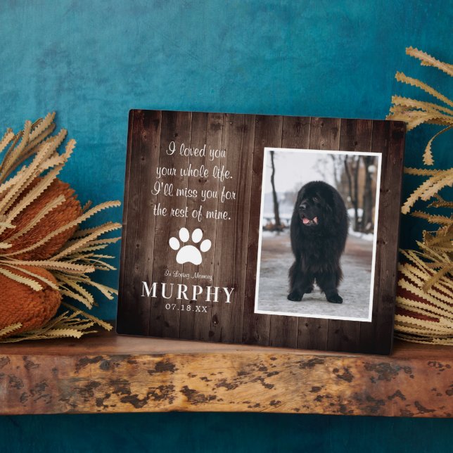 Plaque Photo Empreintes de pattes rustiques Personnalisé Pet Ph (Côté)