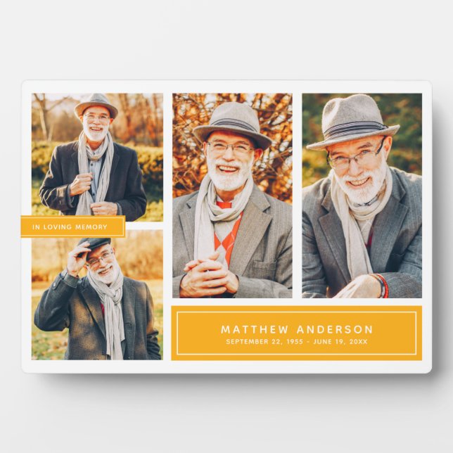 Plaque Photo En Mémoire Amoureuse Couleur moderne Multi Photo (Devant)