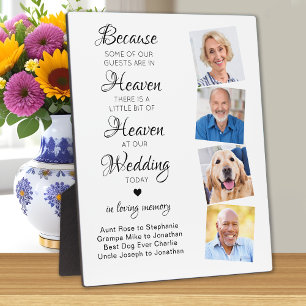 Plaque Photo En mémoire d'amour 4 Photo Heaven Mariage Memorial
